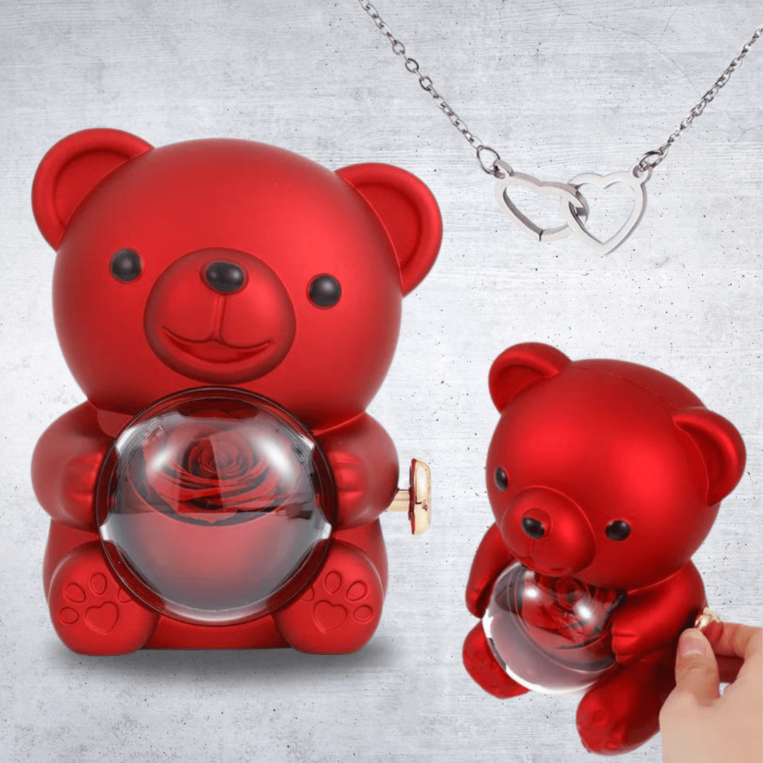 Boîte cadeau Ours avec Collier Caché