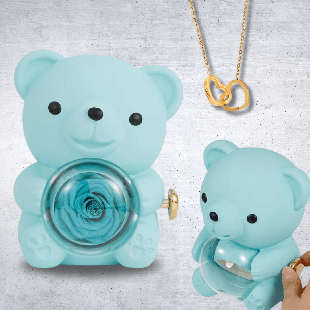 Boîte cadeau Ours avec Collier Caché