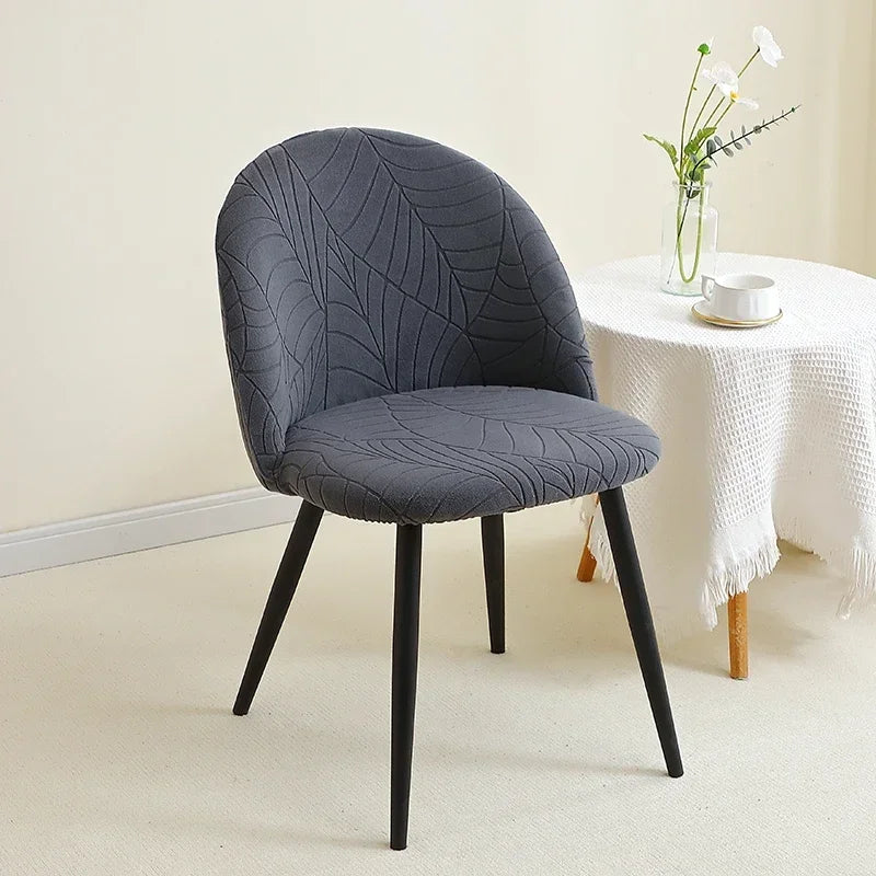 Housse de chaise en polaire à motif feuillage – extensible et lavable