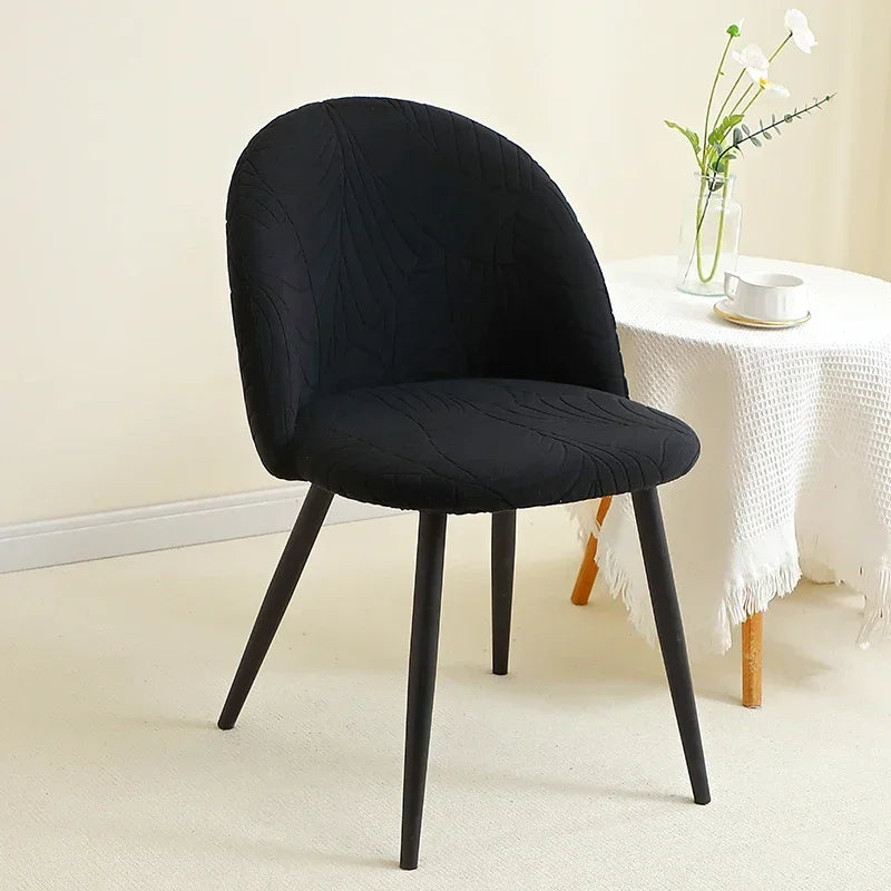 Housse de chaise en polaire à motif feuillage – extensible et lavable