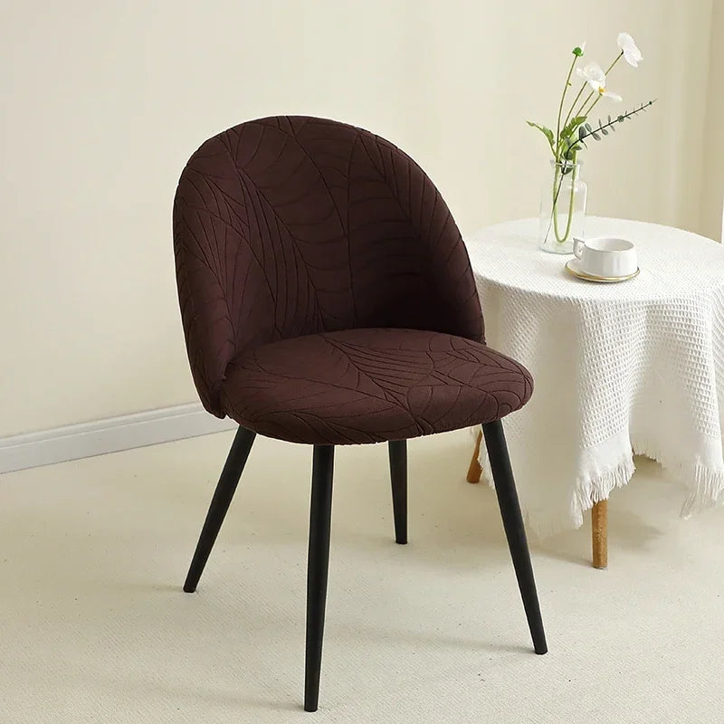 Housse de chaise en polaire à motif feuillage – extensible et lavable