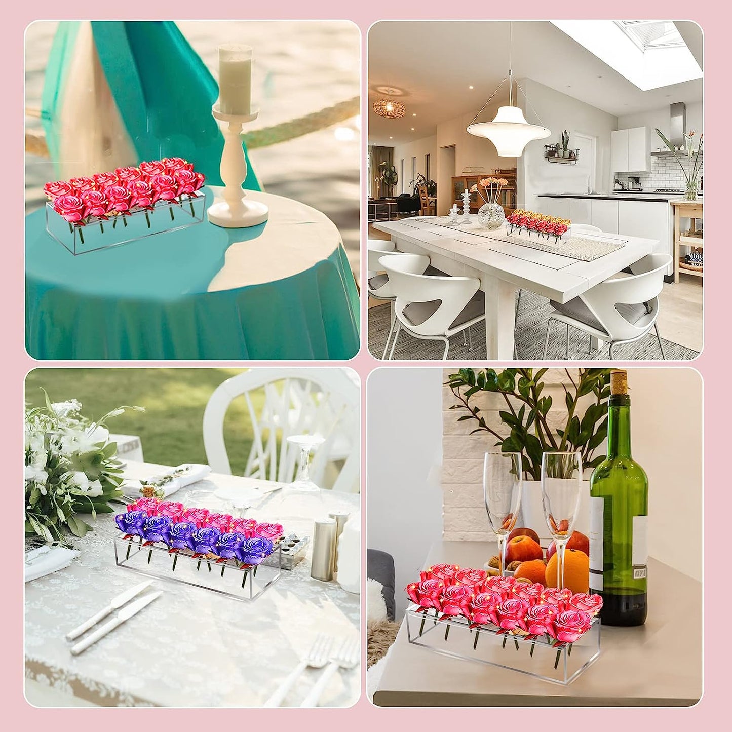 Vase rectangulaire en acrylique transparent💓