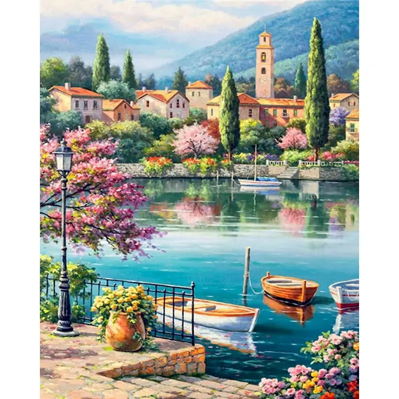 Peinture par numéro avec cadre en bois