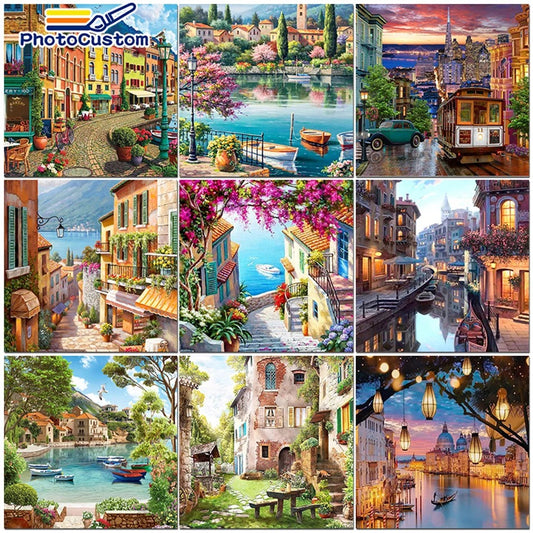 Peinture par numéro avec cadre en bois