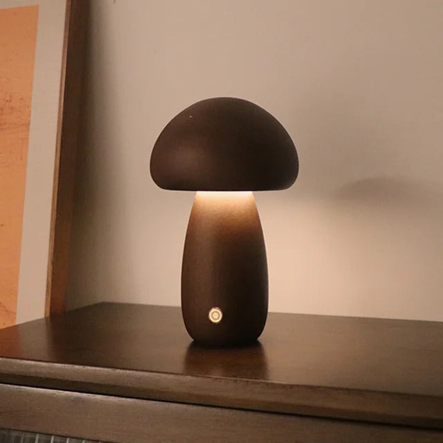 Lampe Champignon en Bois Massif