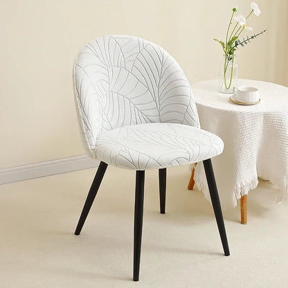 Housse de chaise en polaire à motif feuillage – extensible et lavable
