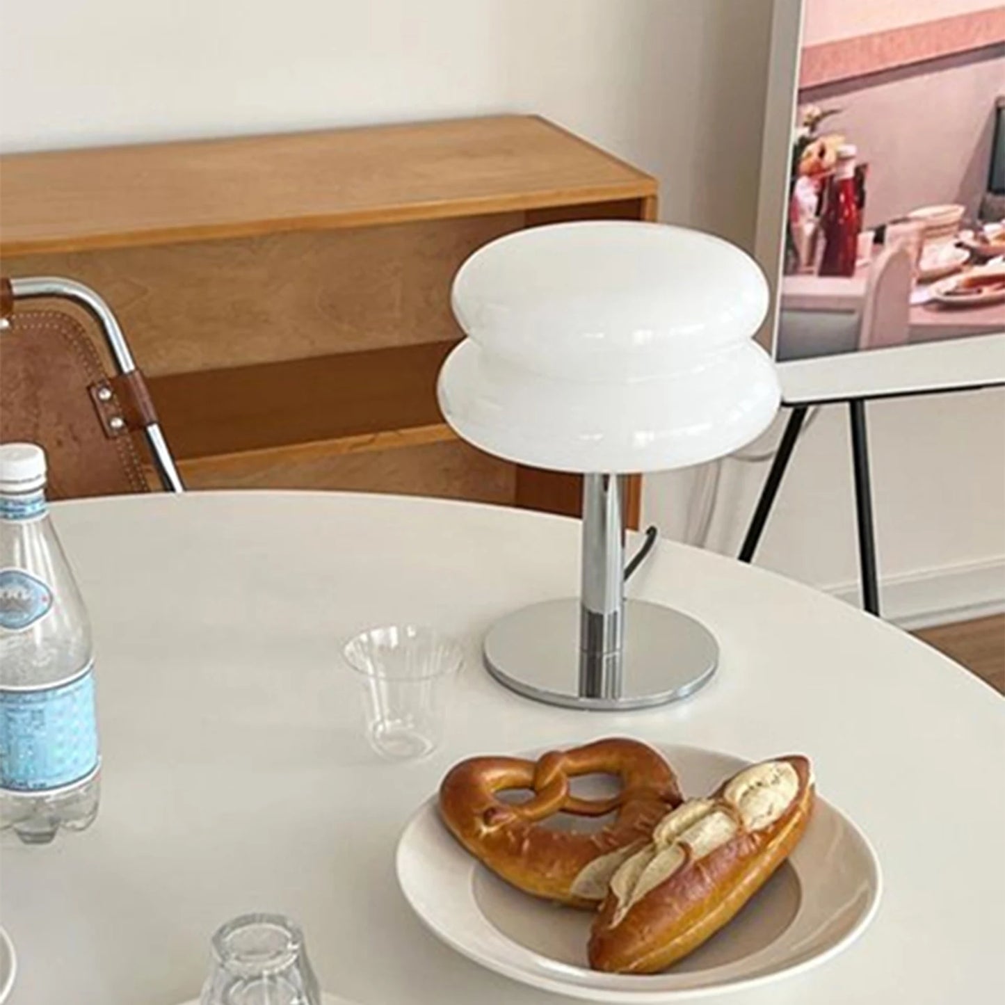 Lampe de table en verre ondulé Lollipop