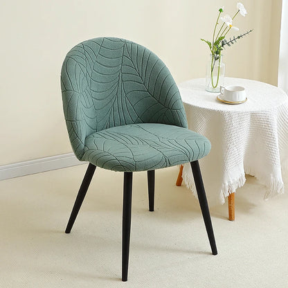 Housse de chaise en polaire à motif feuillage – extensible et lavable