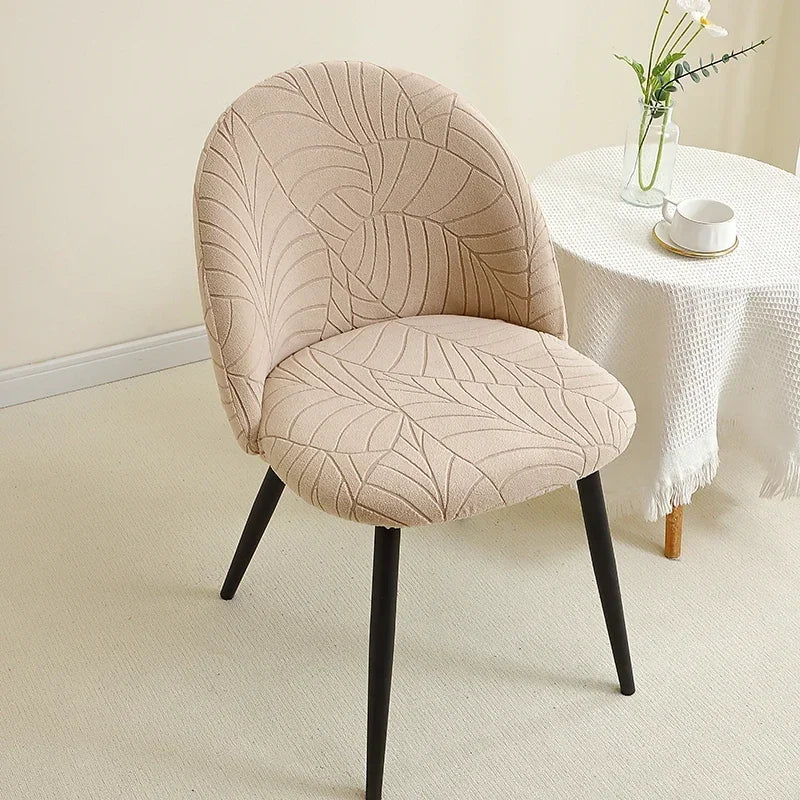 Housse de chaise en polaire à motif feuillage – extensible et lavable