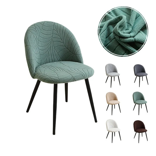 Housse de chaise en polaire à motif feuillage – extensible et lavable