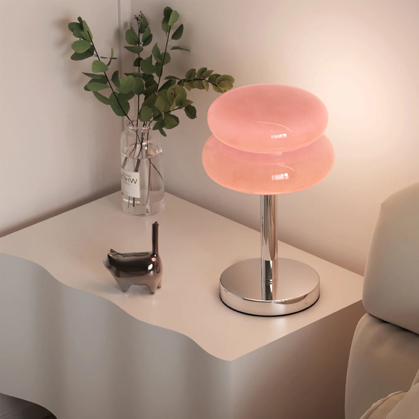 Lampe de table en verre ondulé Lollipop