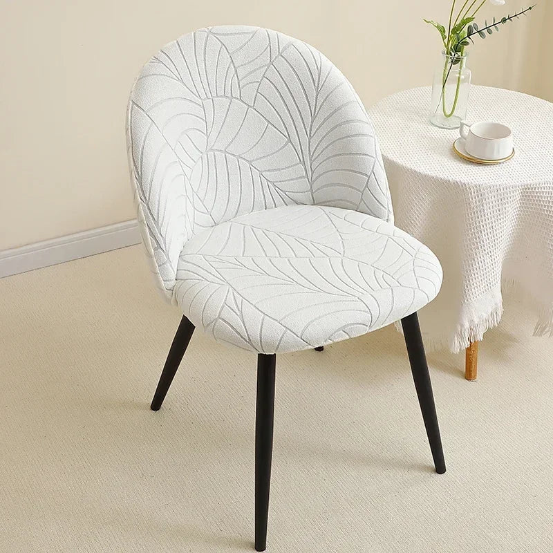 Housse de chaise en polaire à motif feuillage – extensible et lavable