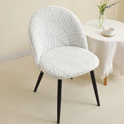 Housse de chaise en polaire à motif feuillage – extensible et lavable