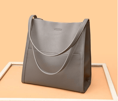 LEA - Sac à bandoulière simple en cuir véritable de couleur unie